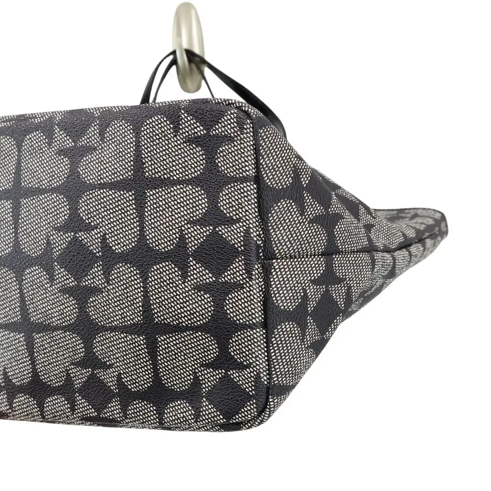 Kate Spade Ace of Spades Harmony Pebbled Coated Canvas Black Large Tote Bag
